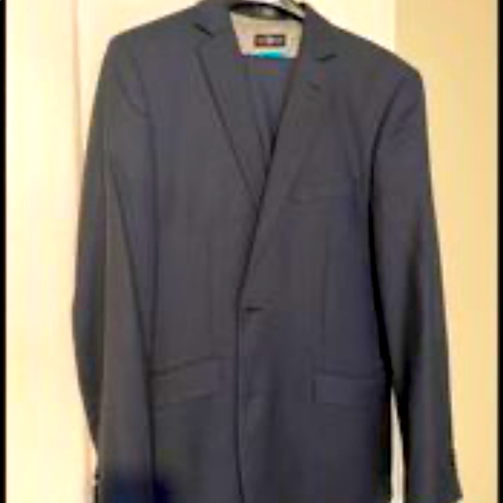 Marc Ecko Mens Navy Suit 38L, 34 W pants